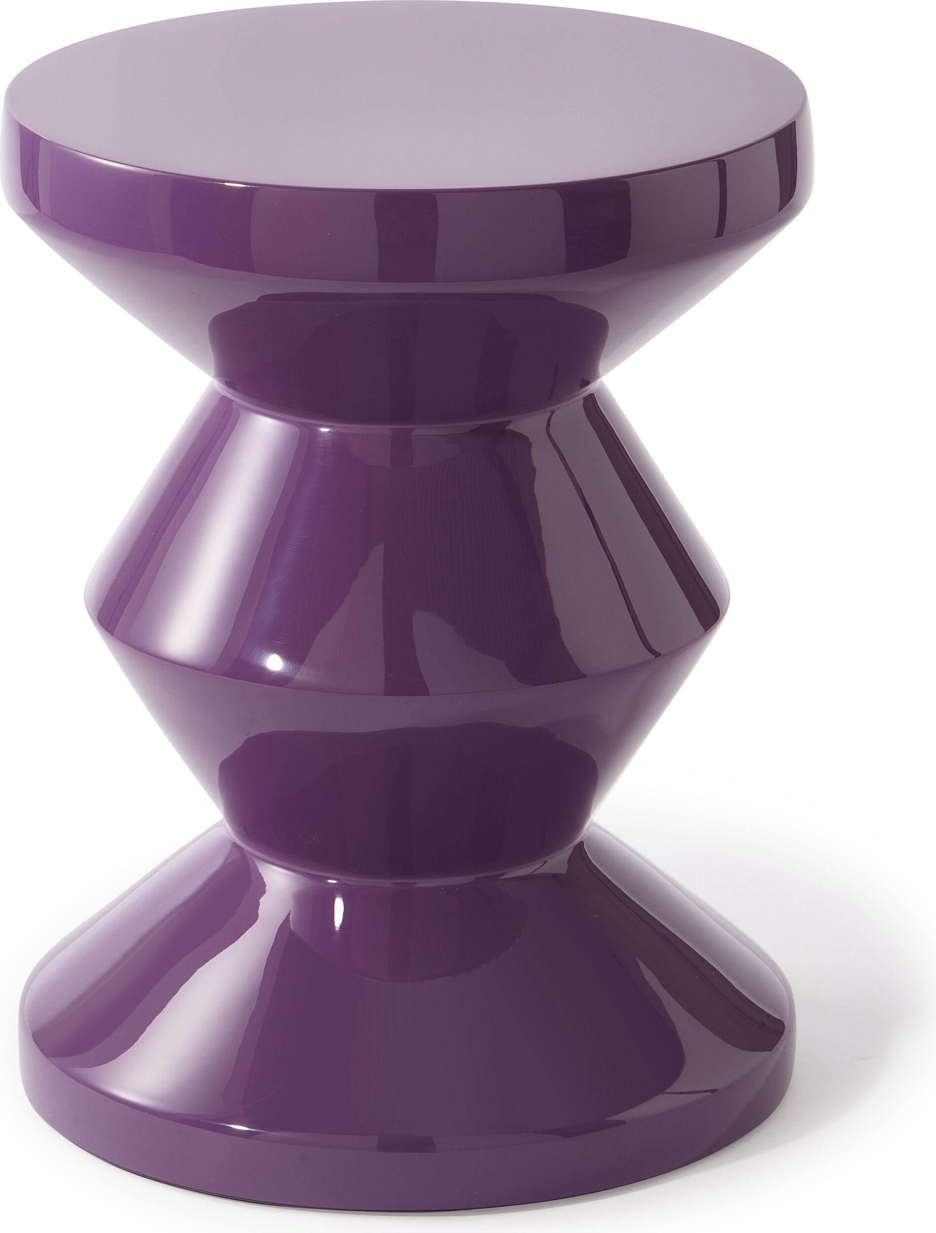 Zig Zag Hocker oder Beistelltisch, lila