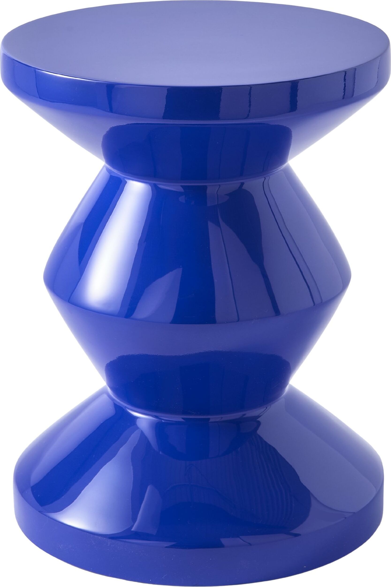 Zig Zag Hocker oder Beistelltisch, marineblau