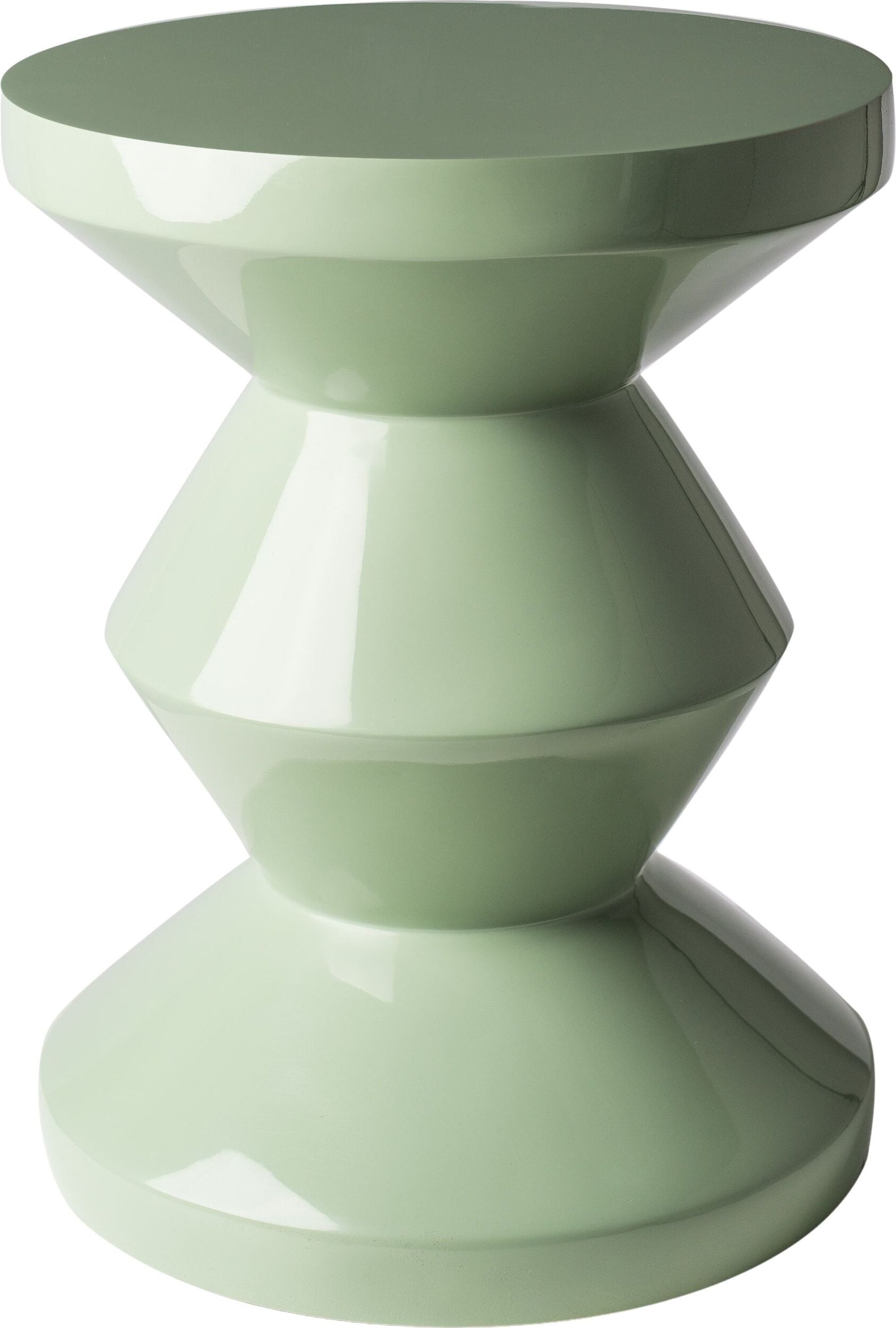 Zig Zag Hocker oder Beistelltisch, oliv