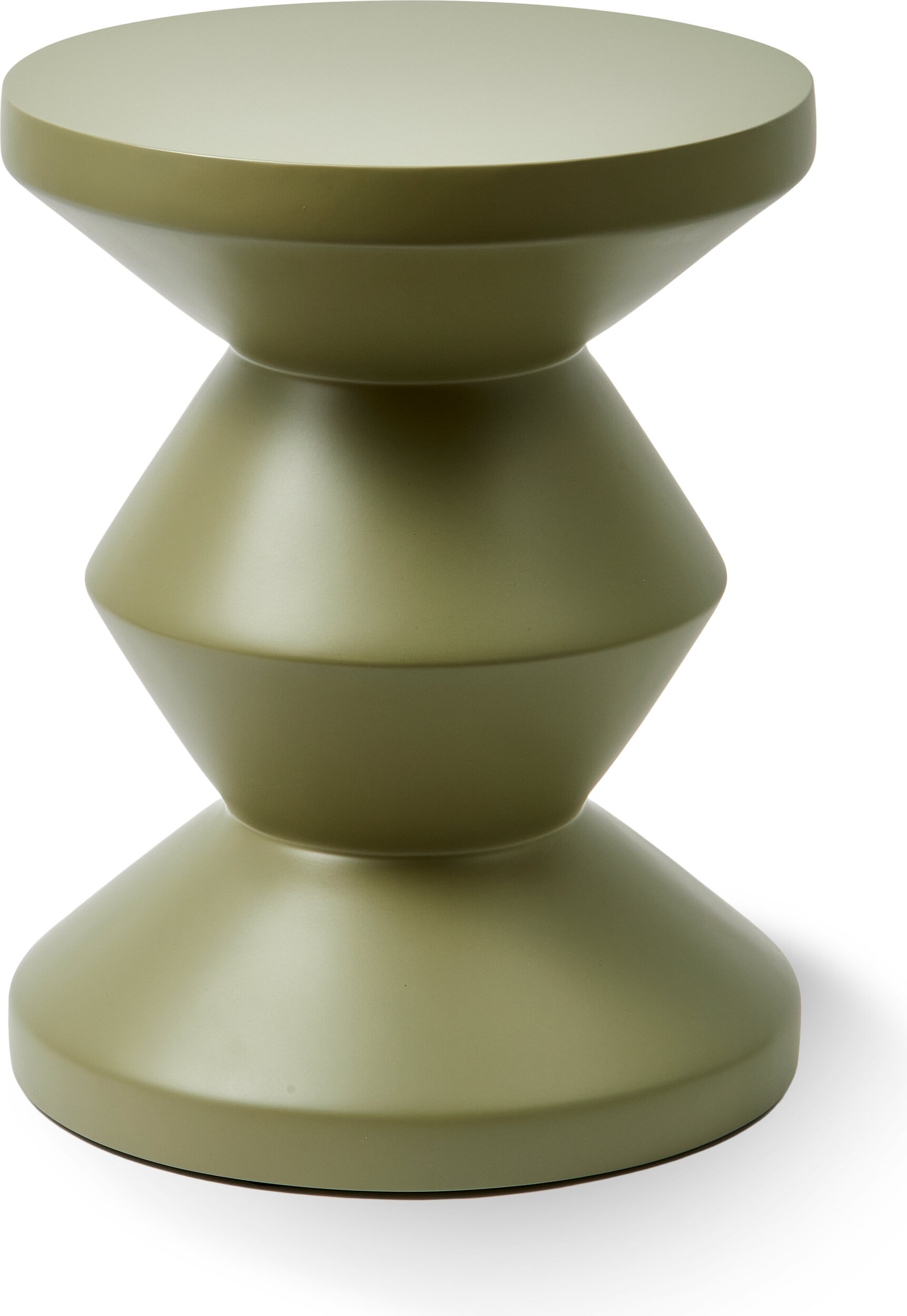 Zig Zag Hocker oder Beistelltisch, oliv matt