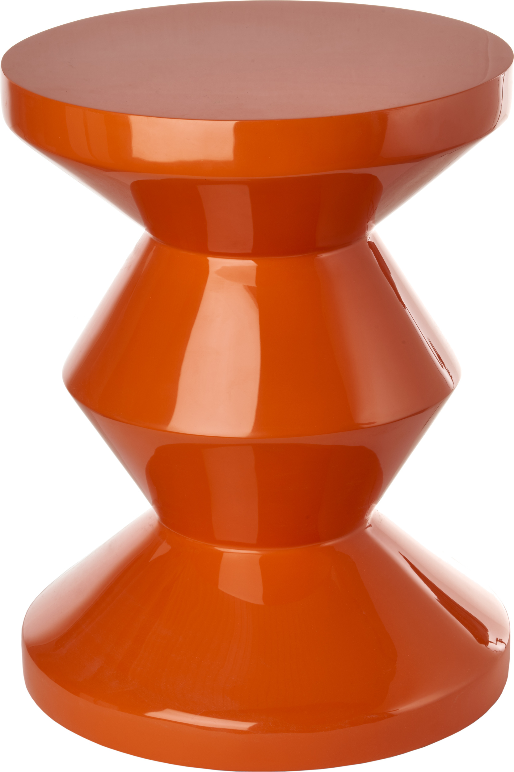 Zig Zag Hocker oder Beistelltisch, orange