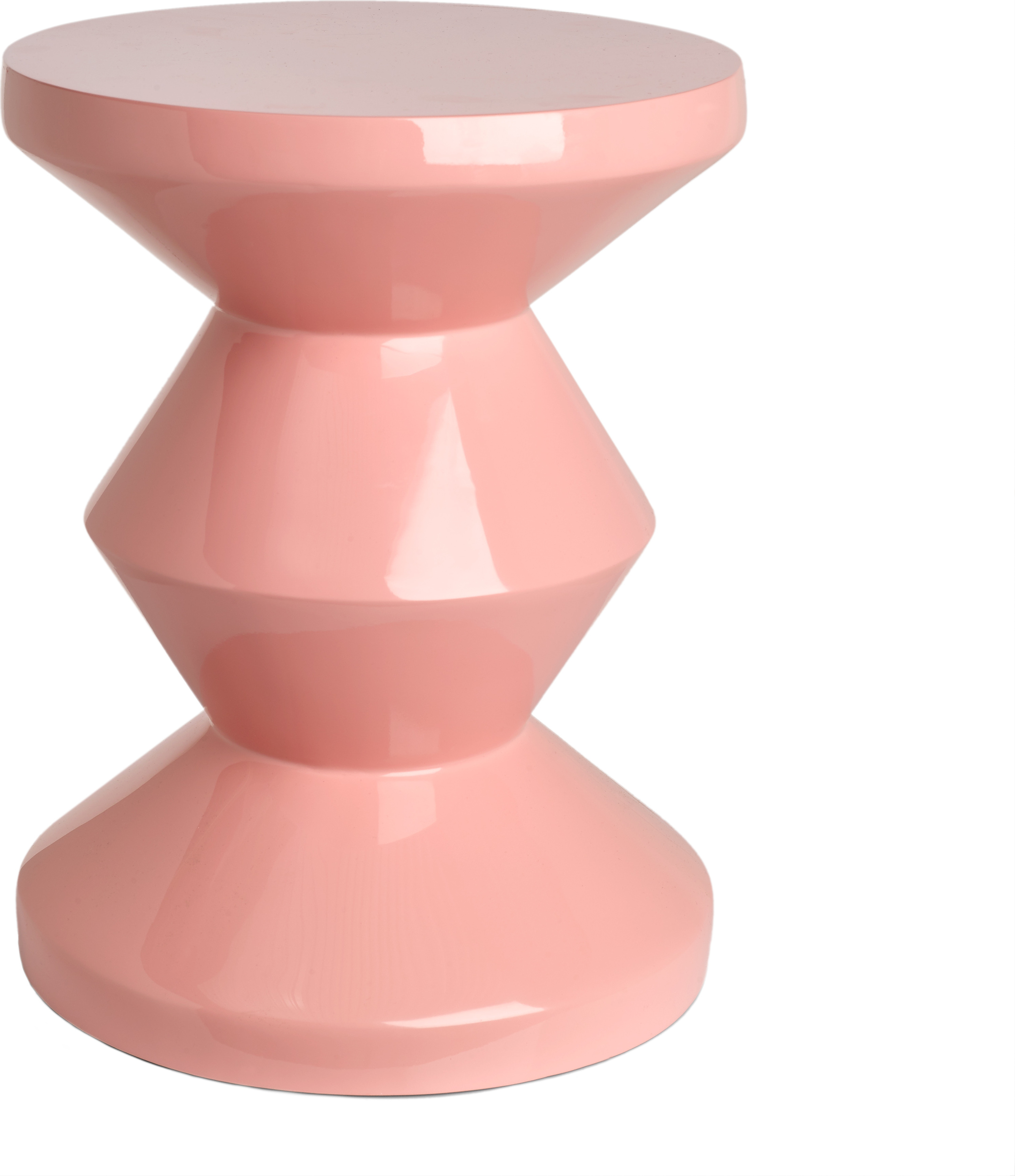 Zig Zag Hocker oder Beistelltisch, rosa
