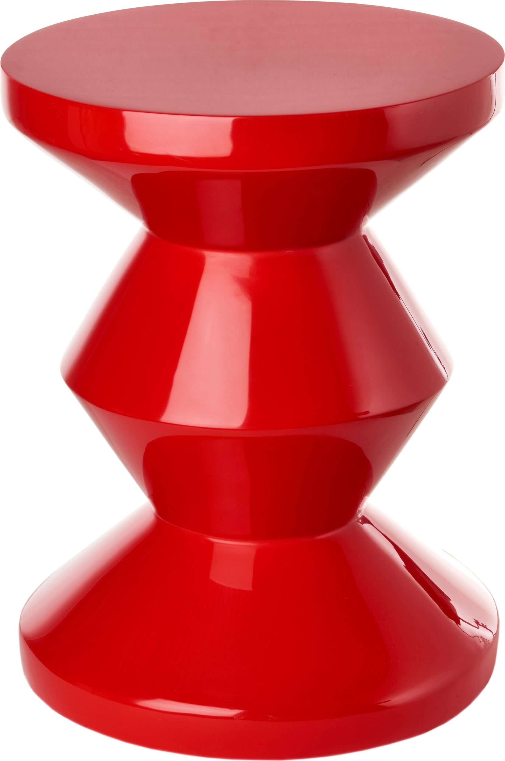 Zig Zag Hocker oder Beistelltisch, rot