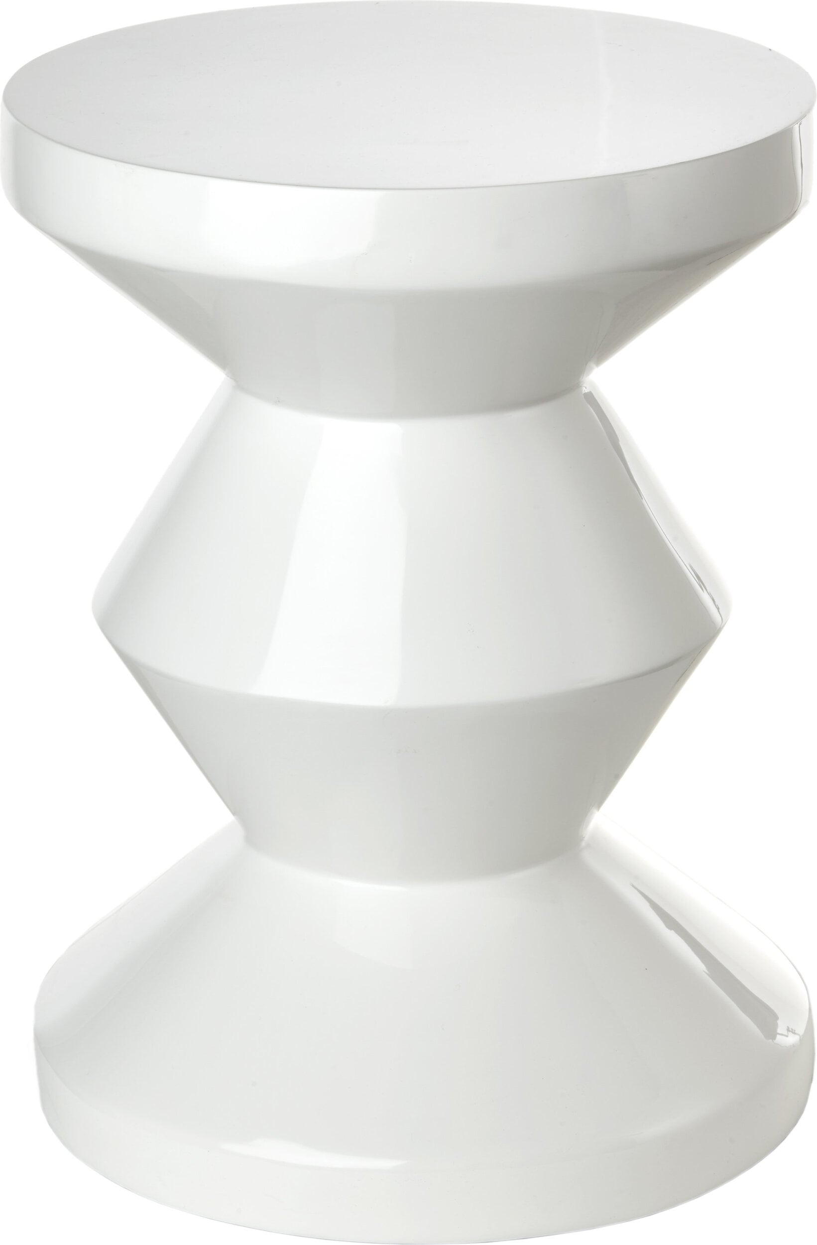 Zig Zag Hocker oder Beistelltisch, weiß