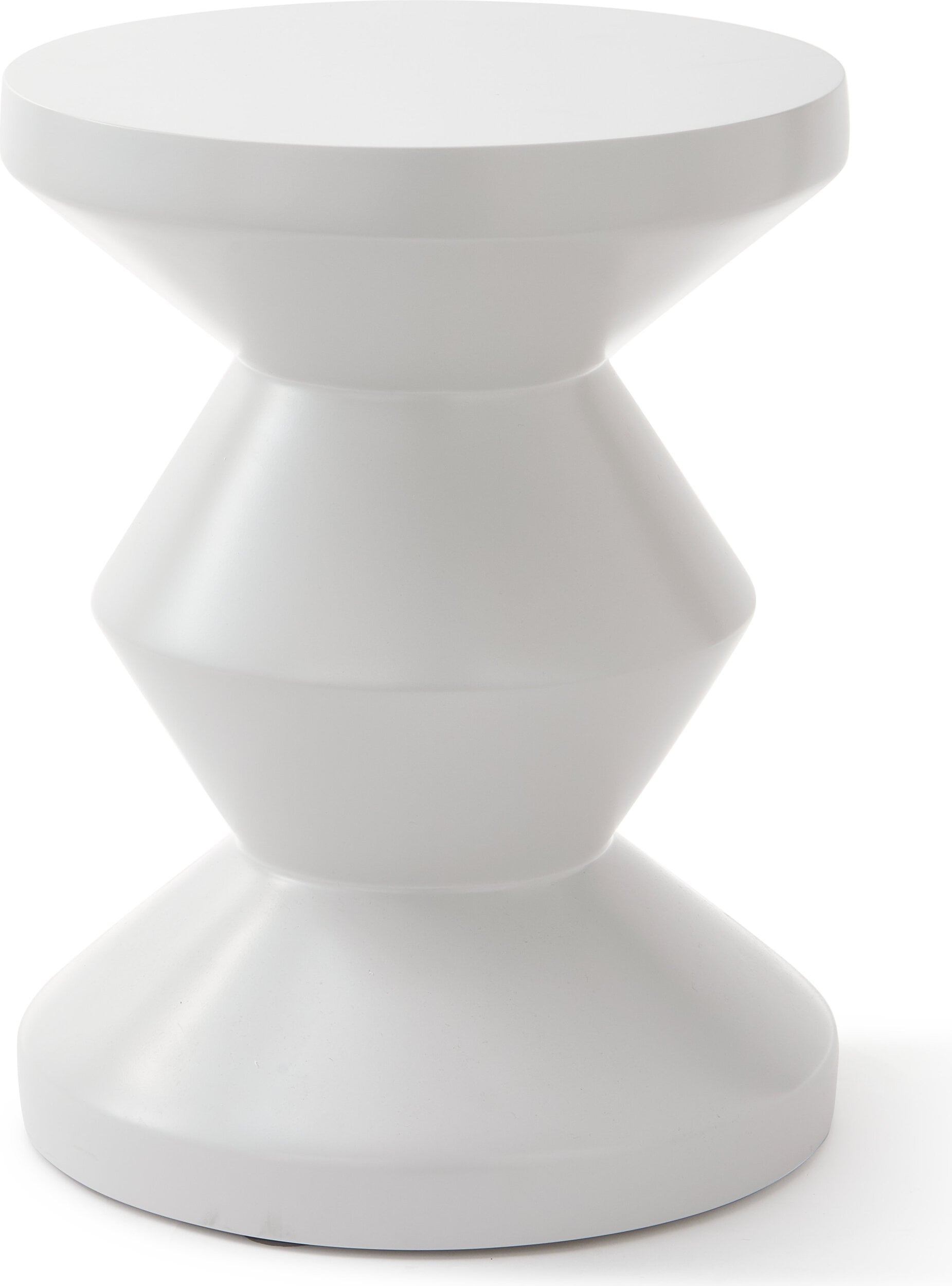 Zig Zag Hocker oder Beistelltisch, weiß matt