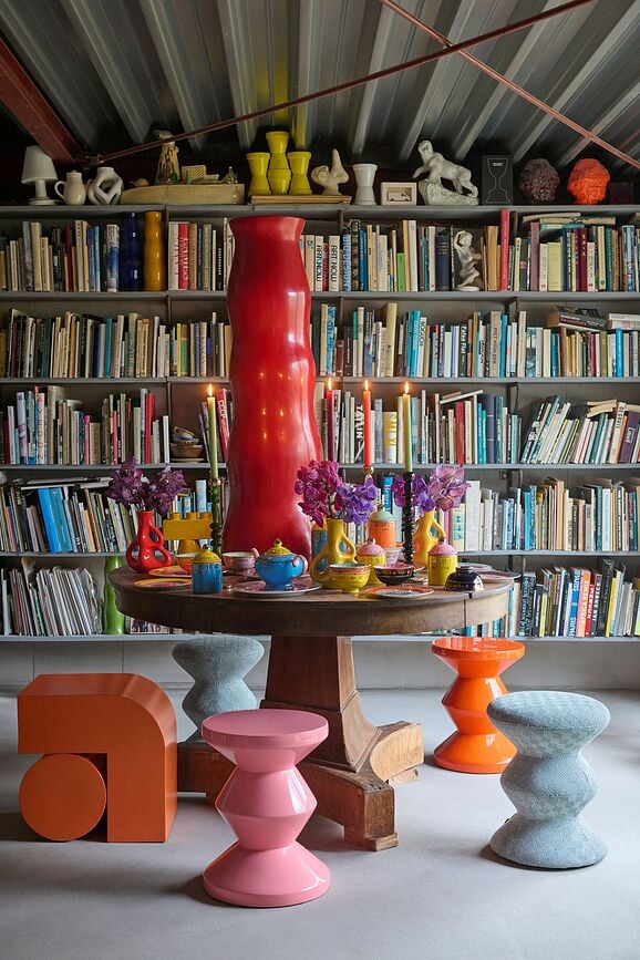 Zig Zag Hocker oder Beistelltisch, gelb