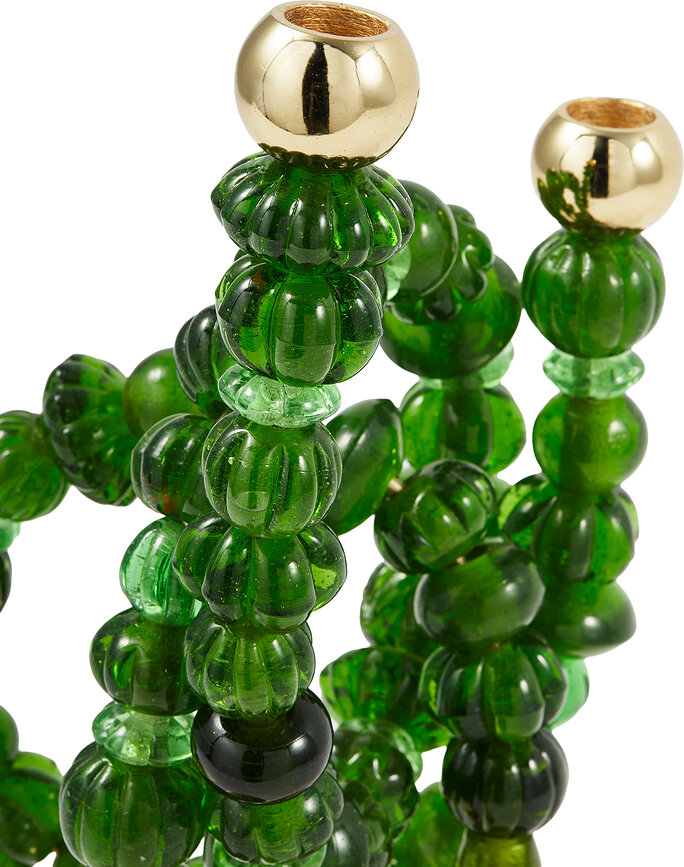 Žvakidė klasikinei žvakei Beads, balta