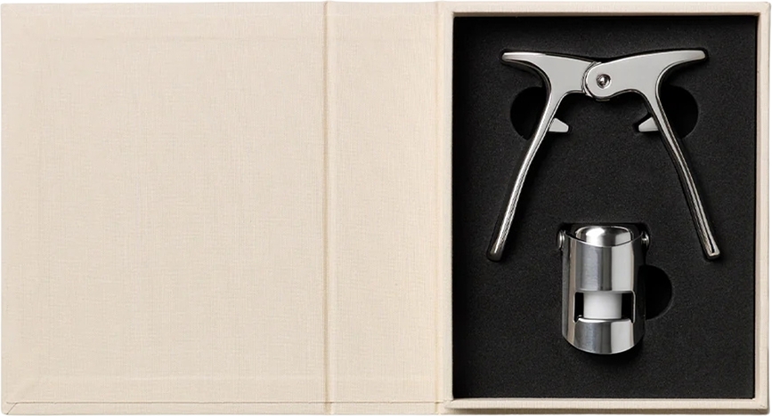 Accesorios para champán The Essentials, en caja de regalo, Set de 2 piezas