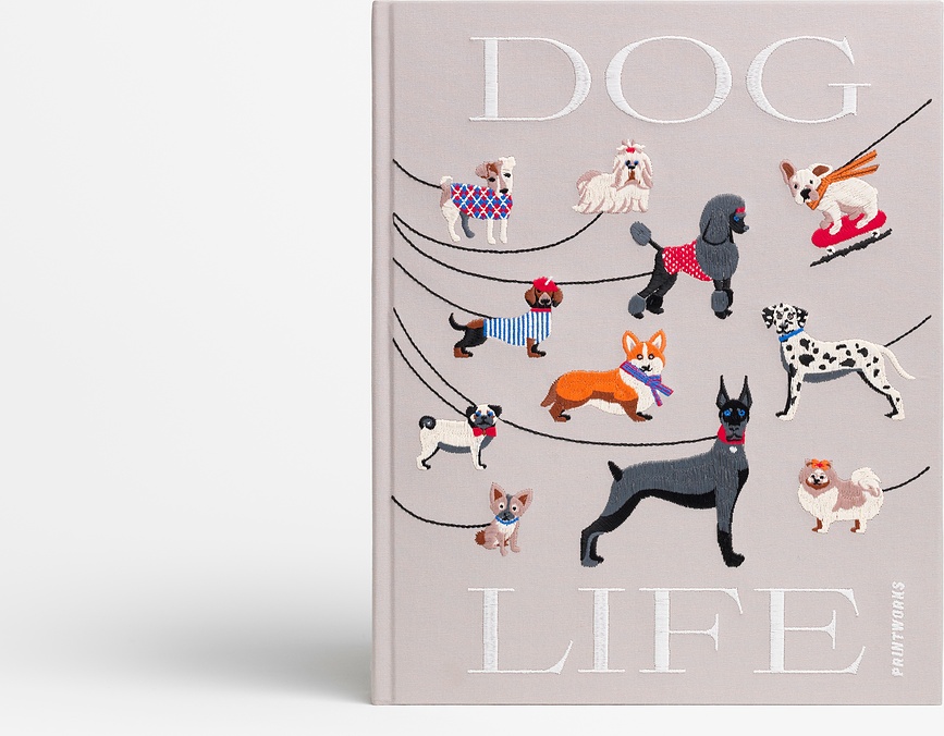 Album photo Dogs Embroidered gris