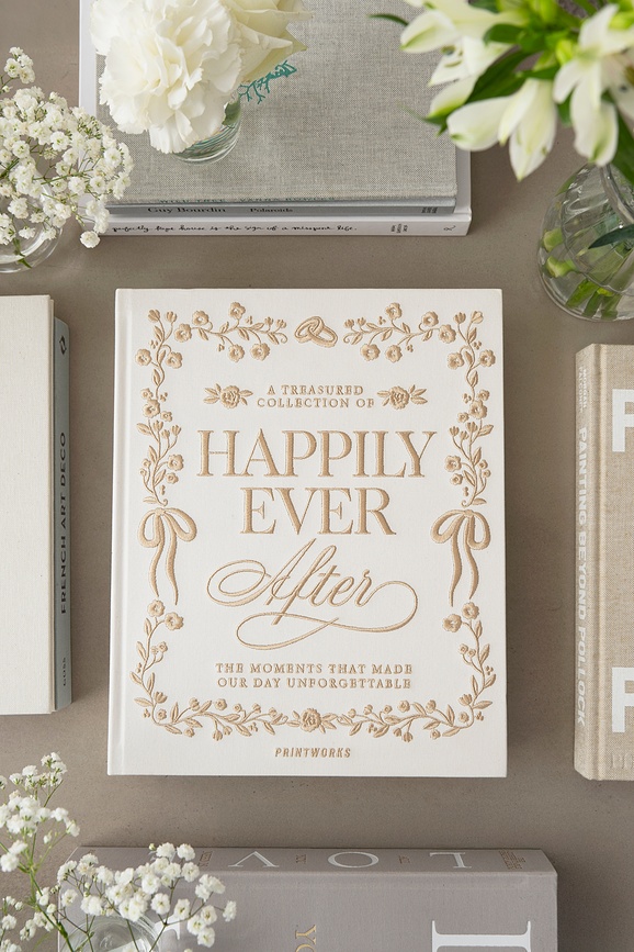 Album photo Happily Ever After Embroidered, blanc