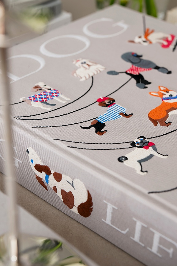 Album za fotografije Dogs Embroidered, siv