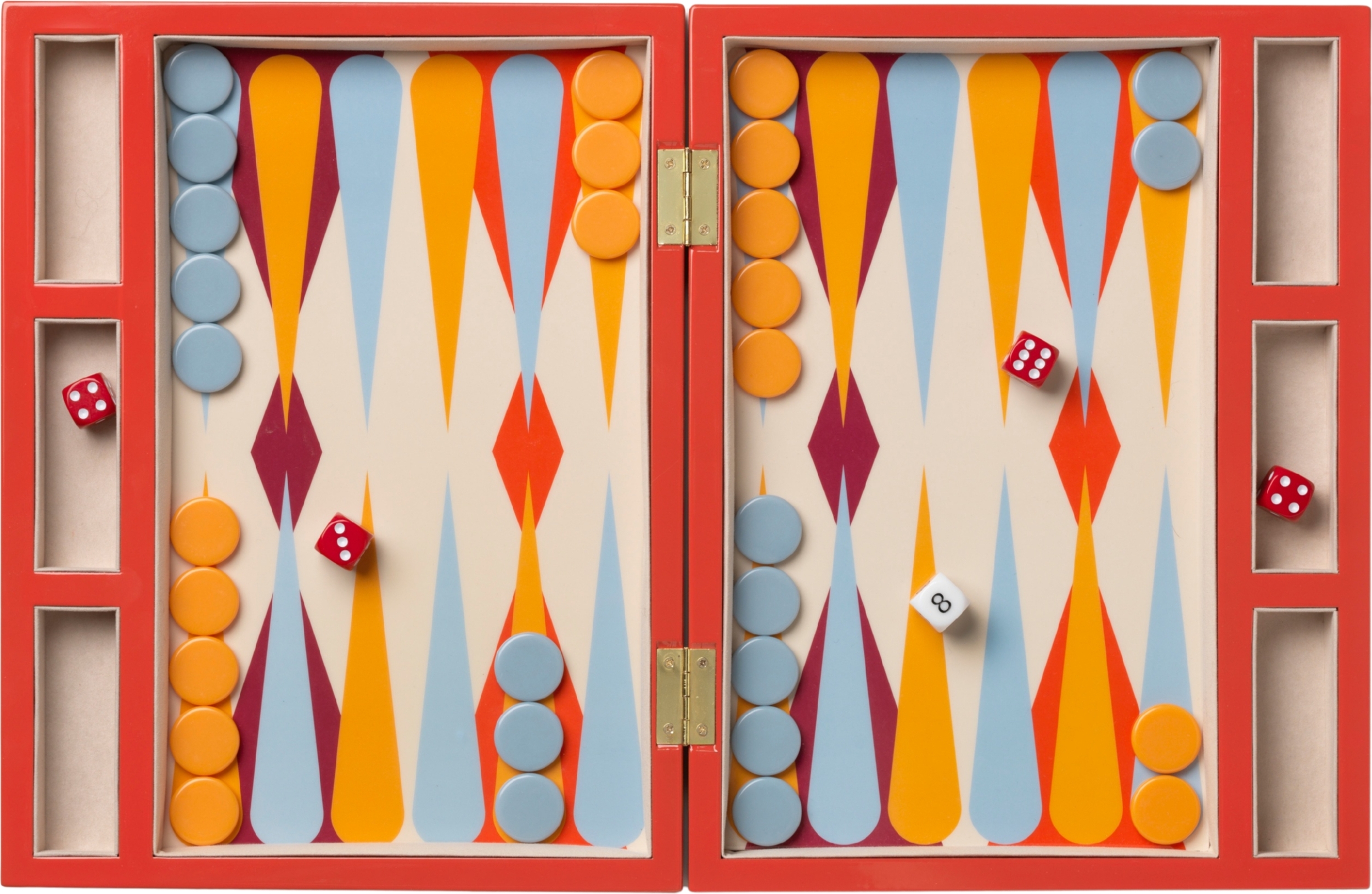 Backgammon Lacquered Backgammon mehrfarbig