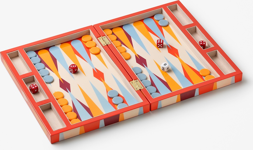 Backgammon Lacquered Backgammon multicolore