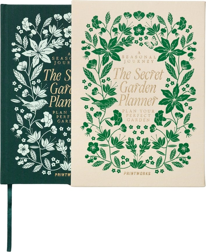 Diario Printworks The Secret Garden, beige y verde