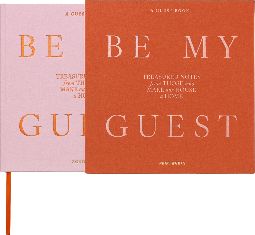 Gæstebog Be My Guest orange-rosa