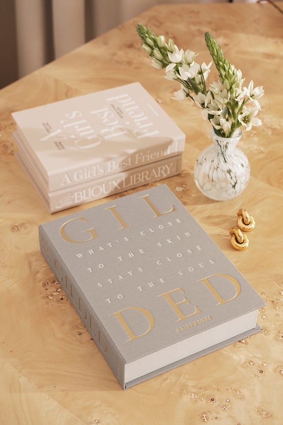 Gilded L smykkeskrin, beige