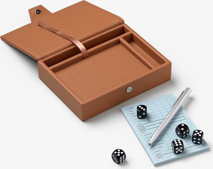 Gioco di dadi Yatzy Reverra marrone-blu