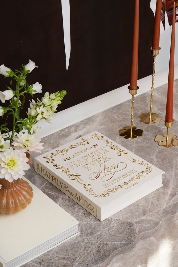 Happily Ever After Embroidered fotoalbum, hvid