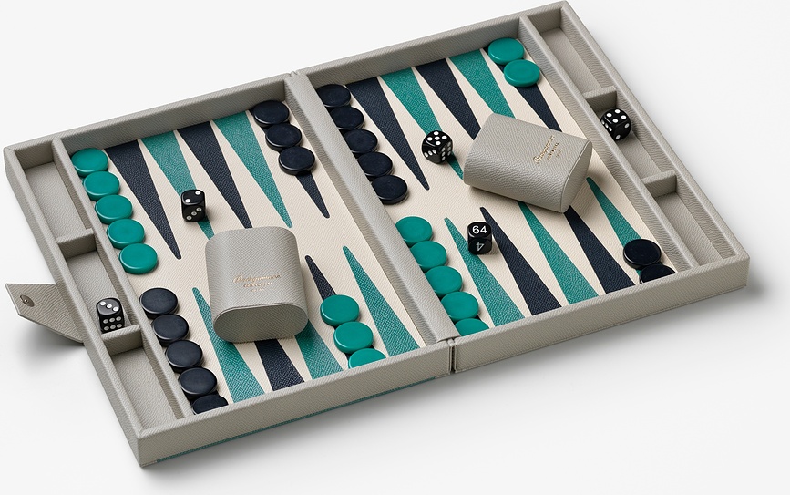 Igra Backgammon Reverra, sivo-zelena