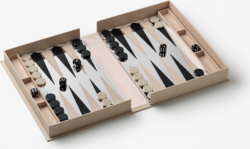 Jeu de backgammon Art of Backgammon Mirror, bleu marine