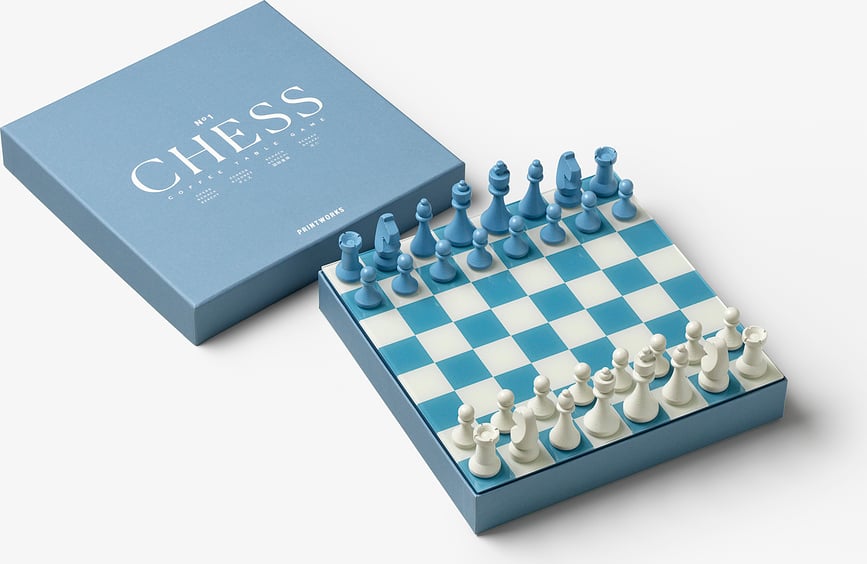 Juego de Ajedrez Printworks Classic, azul claro