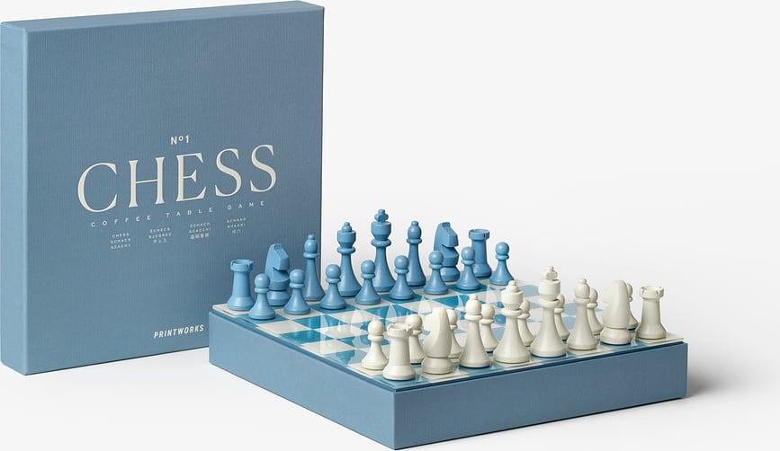 Juego de Ajedrez Printworks Classic, azul claro