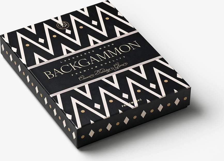 Juego de Backgammon lacado Printworks, negro