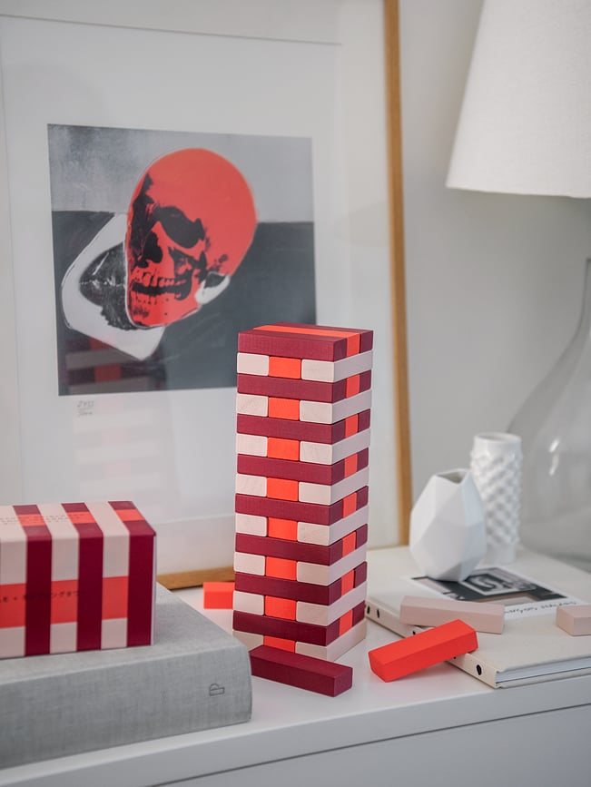 Juego de estrategia Play N Yenga, rojo y naranja