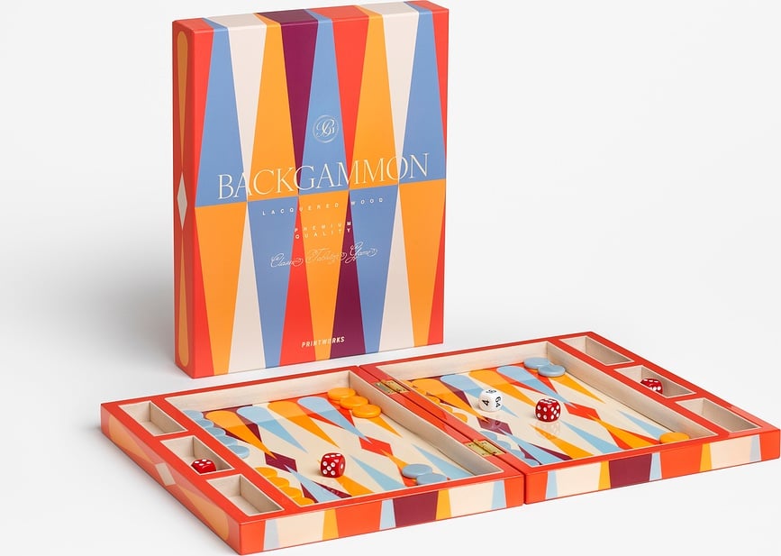 Lacquered Backgammon Flerfärgad