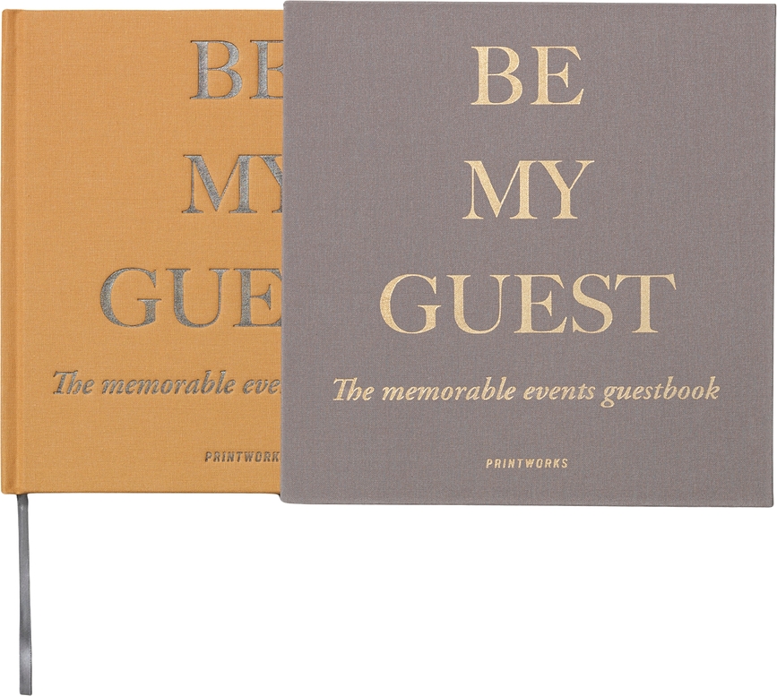 Libro de Invitados Printworks Be My Guest, gris y amarillo
