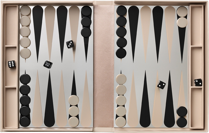 Nardai Art of Backgammon Mirror, smėlio spalvos