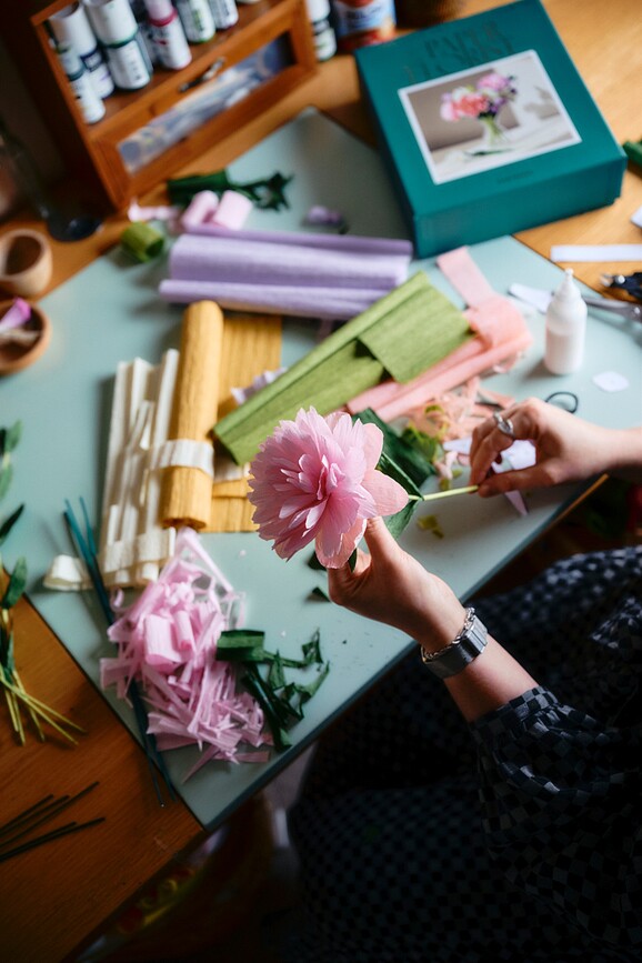 Paper Florist sæt til fremstilling af crepepapirblomster