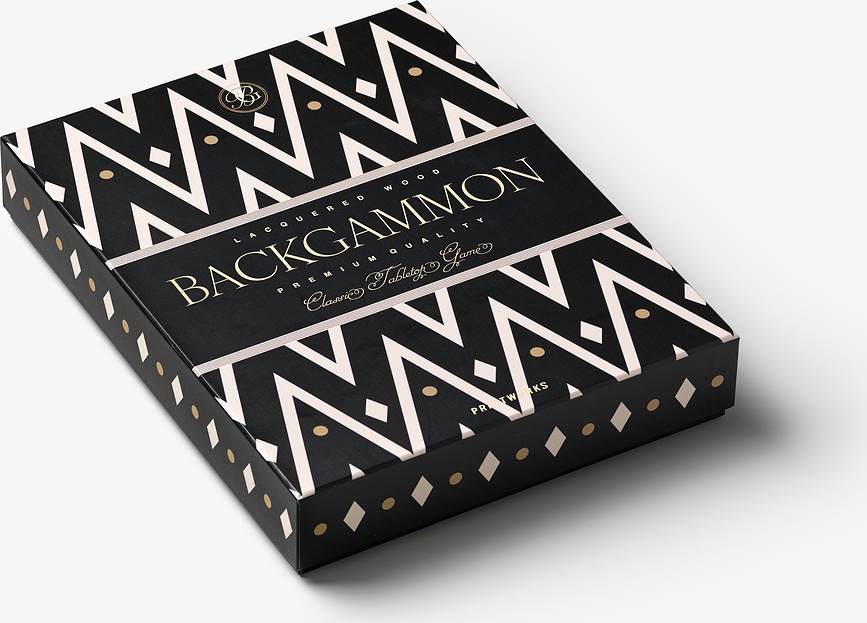Printworks Backgammon lakirani crni