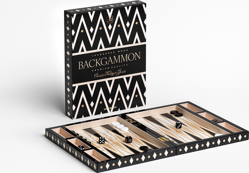 Printworks Backgammon lakirani crni