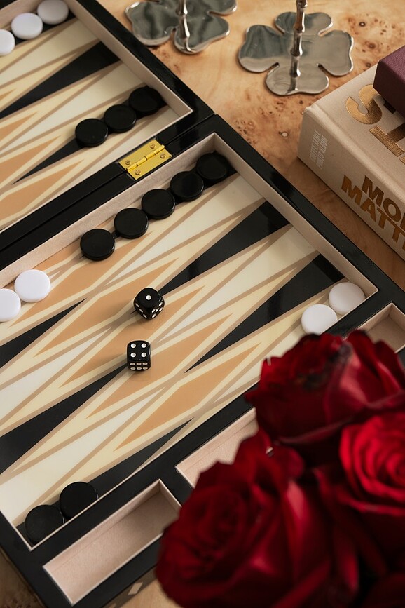 Printworks Backgammon lakirani crni