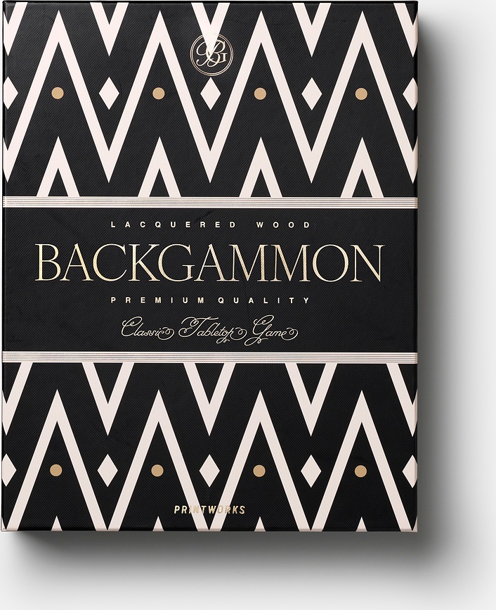 Printworks Backgammon lakirani crni