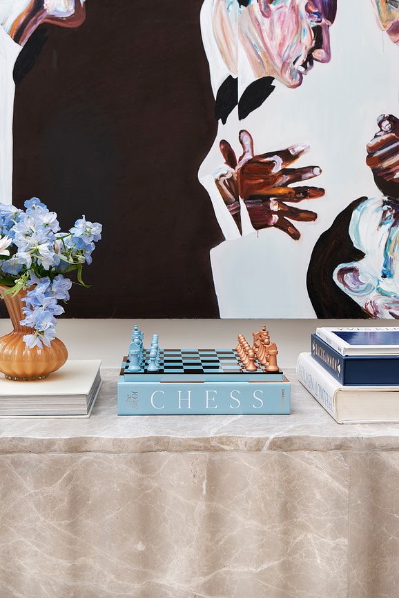 Printworks Chess Mirror skak, lyseblå-kobber