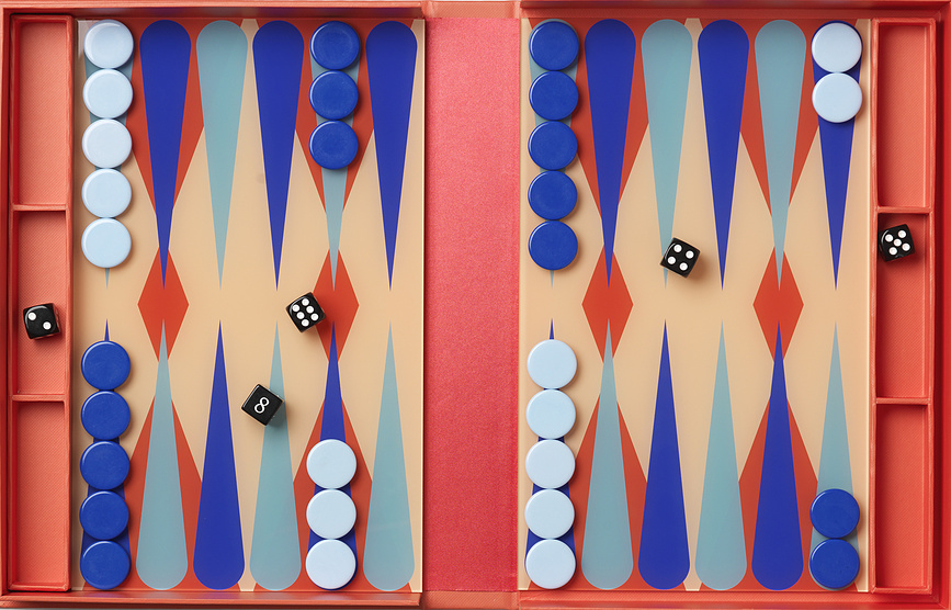 Printworks Classic Art of Backgammon Jeu de Société, rouge
