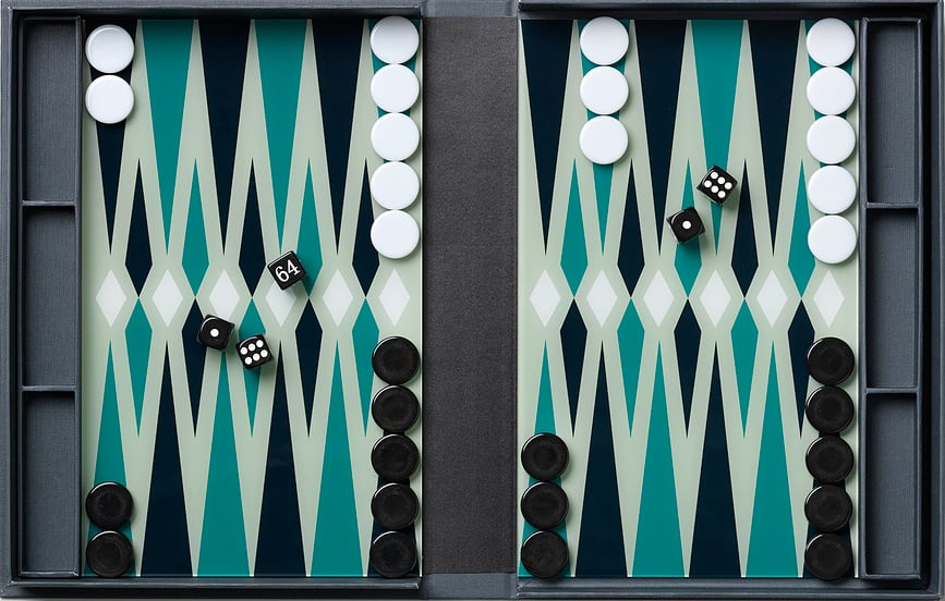 Printworks Classic Art of Backgammon Triktrack grün