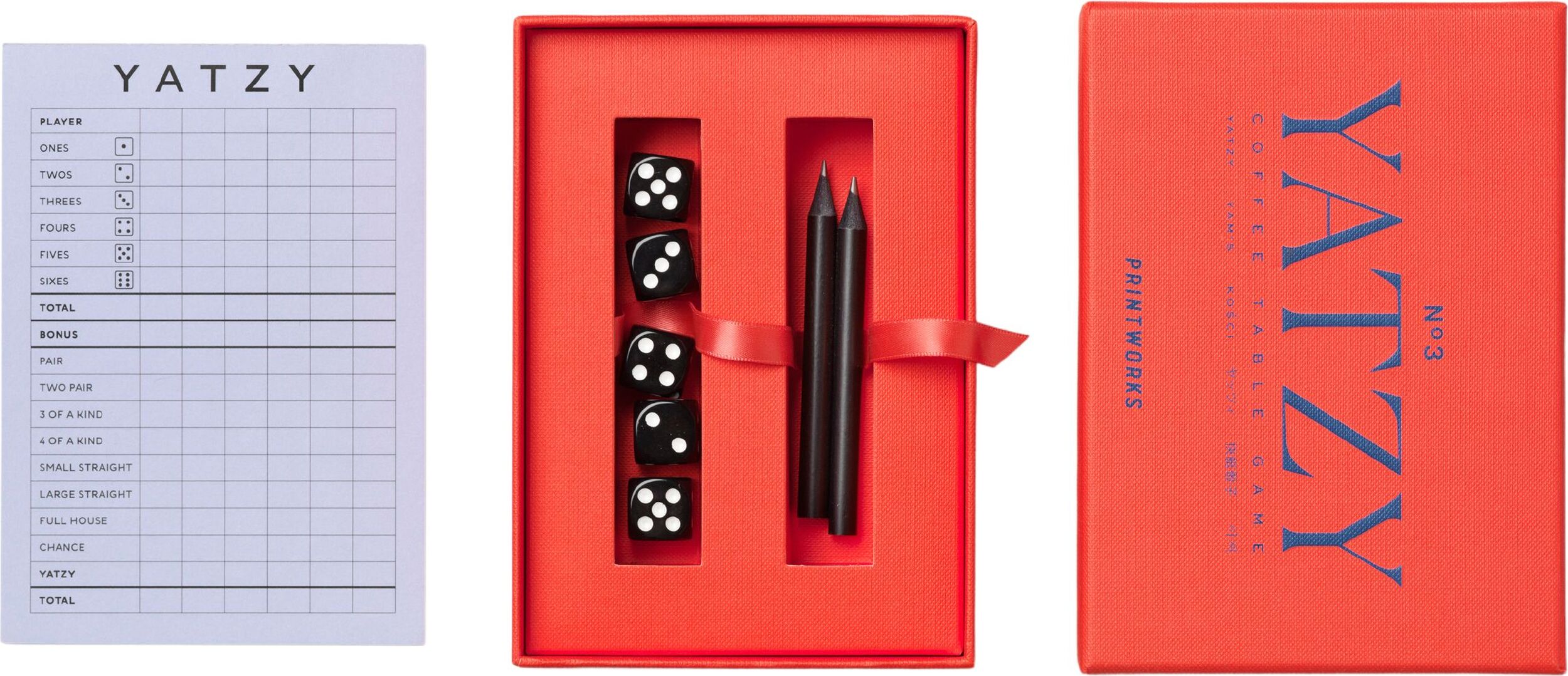 Spiele und Bausteine Printworks Classic Yatzy Würfelspiel Rot