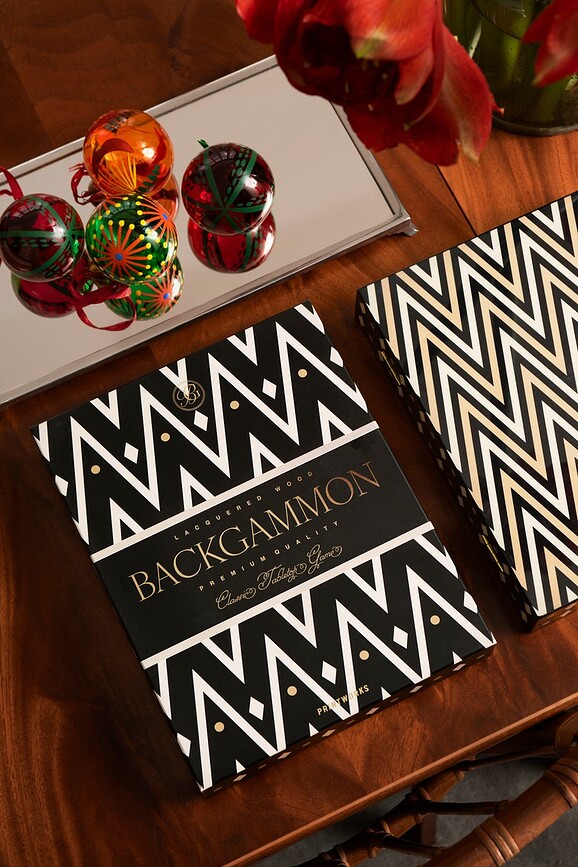 Printworks Jeu de Backgammon laqué, noir