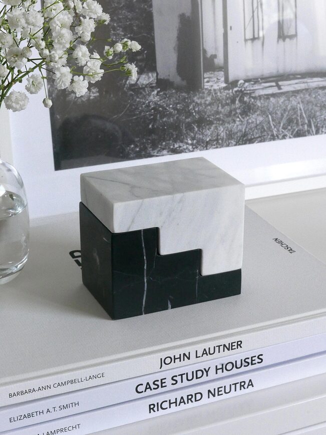 Printworks Knjižne opore, marmorne, črno-bele, 2 kosa