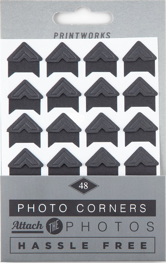 Printworks Kotne nalepke za fotografije, črne, 48 kosov
