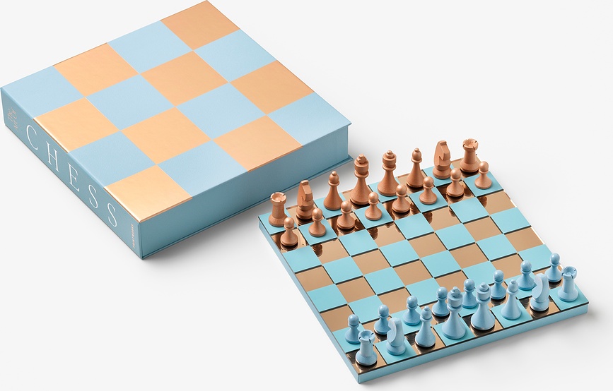 Шахи Printworks Chess Mirror світло-блакитно-мідні