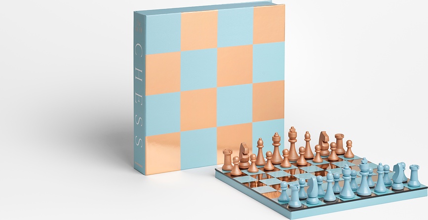 Scacchi Printworks Chess Mirror azzurro-rame