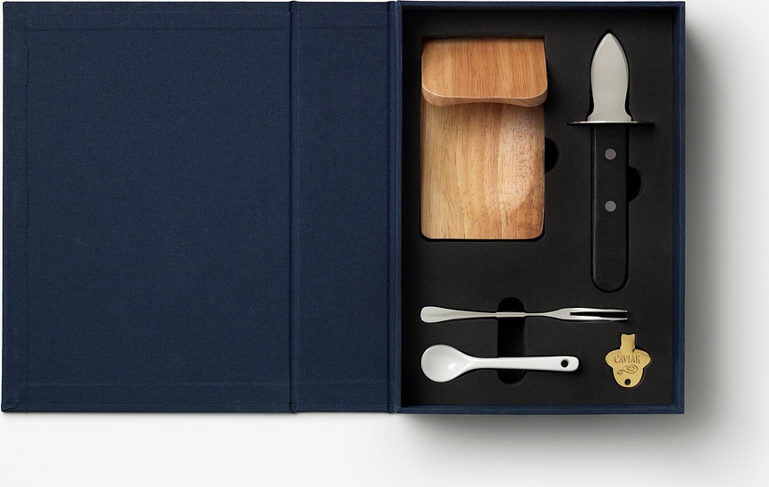 Set d'accessoires pour huîtres et caviar The Essentials, en coffret cadeau, 11 pièces
