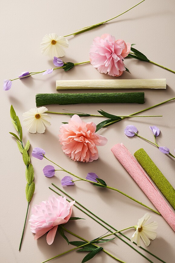 Set de création de fleurs en papier crépon Paper Florist