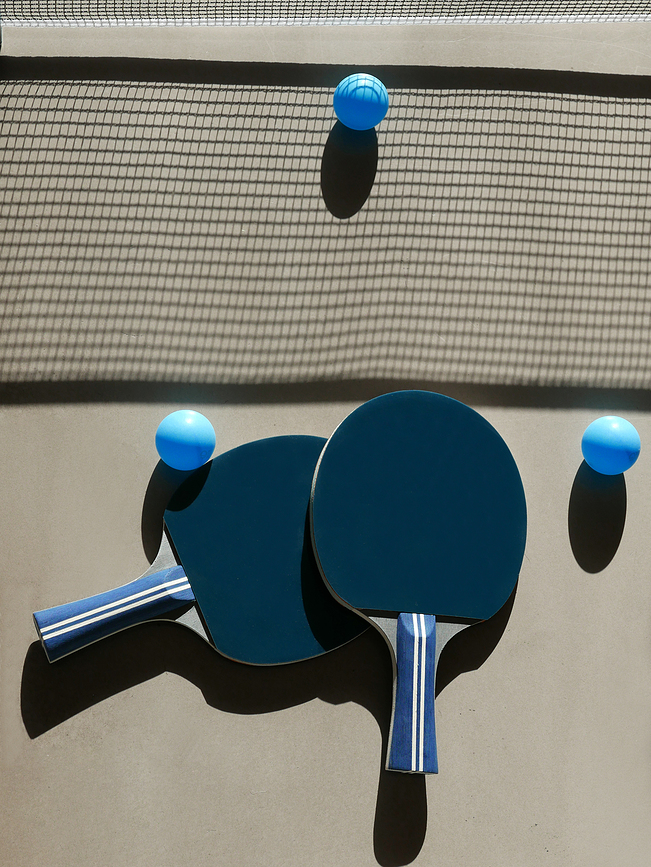 Set za namizni tenis z mrežo in žogicami, 6-delni set