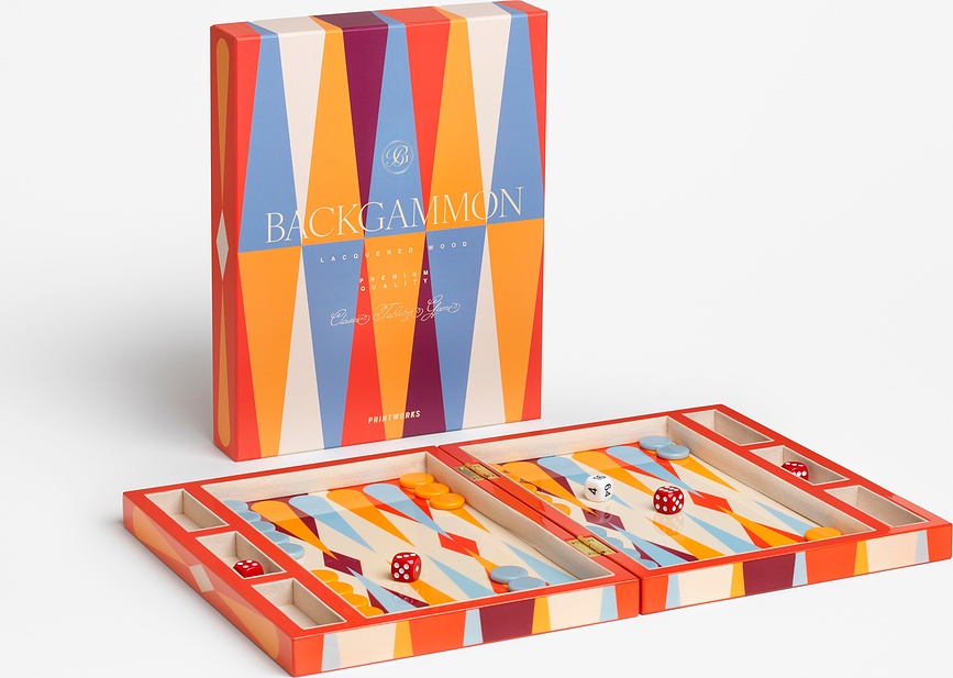 Τάβλι Lacquered Backgammon πολύχρωμο