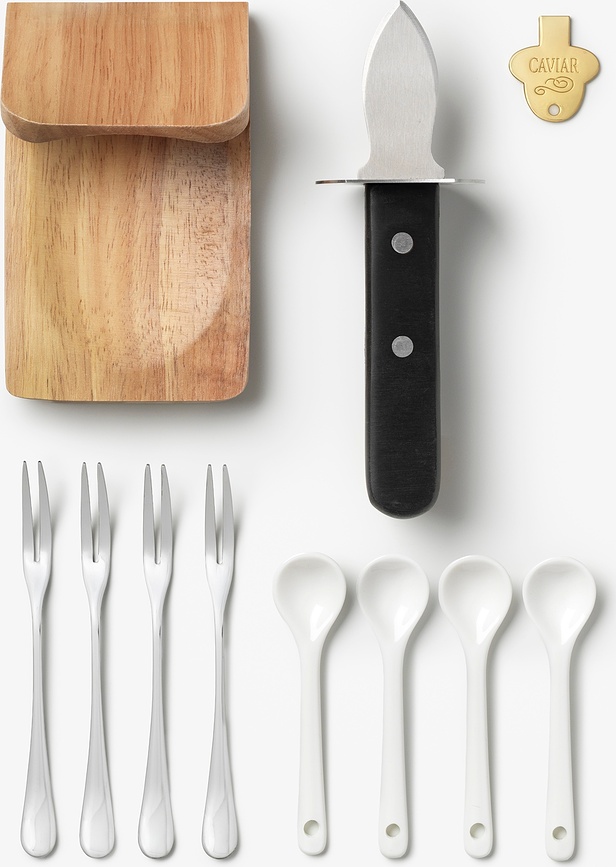 The Essentials sæt med tilbehør til østers og kaviar i gaveæske, 11 dele